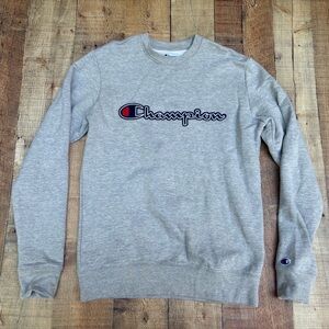 Champion Men's Crewneck Sweater in Gray